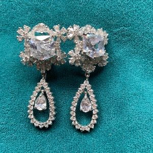 Vintage crystal  earrings for pierced ears.